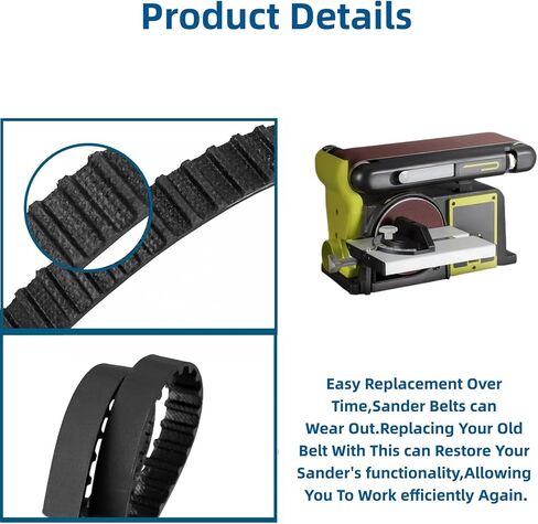 2 Pack BD46075 Cog Drive Belt for Ryobi BD4601 BD4600 Disc Sander | Fits for Ryobi BD4601, BD4600, BD4601G disc sanders; 75 teeth cog belt, 15" length x 3/8" width. in Kuwait