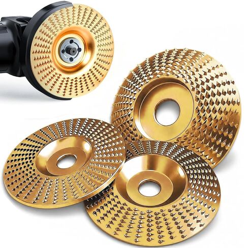 3PCS Angle Grinder Polishing Pad,Heavy-Duty Wood Carving Disc Set,Tungsten Carbide Cutting Wheel Wood Carvingfor 4"&4-1/2Grinders,Woodworking Attachment for Cutting, Shaping, Sanding in Kuwait