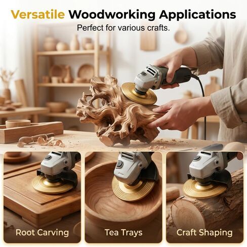 3PCS Angle Grinder Polishing Pad,Heavy-Duty Wood Carving Disc Set,Tungsten Carbide Cutting Wheel Wood Carvingfor 4"&4-1/2Grinders,Woodworking Attachment for Cutting, Shaping, Sanding in Kuwait