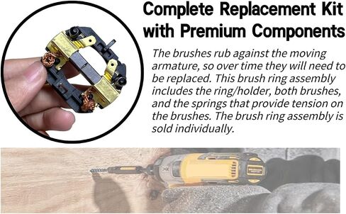 Motor Brush Kit for DeWalt DCD780 DCD785 DC820 654258-00 N109433 | Complete replacement carbon brushes equipped with springs & holders.urable wear-resistant design for long service life. in Kuwait