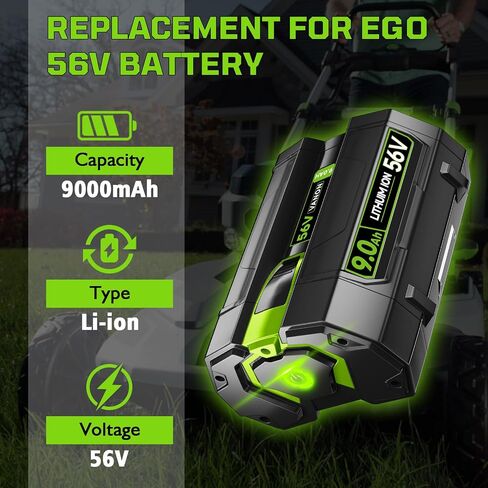 VANON 9.0Ah 56V Replacement for EGO 56V Battery Power+ BA1400T BA2800T BA4200T BA5600T Lithium Ion Battery Compatible with EGO Power Tools CS1604 CS1804 CS1403 HT2400 LB6504 LB5804 Tools (1Pack) in Kuwait