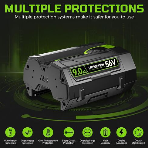 VANON 9.0Ah 56V Replacement for EGO 56V Battery Power+ BA1400T BA2800T BA4200T BA5600T Lithium Ion Battery Compatible with EGO Power Tools CS1604 CS1804 CS1403 HT2400 LB6504 LB5804 Tools (1Pack) in Kuwait