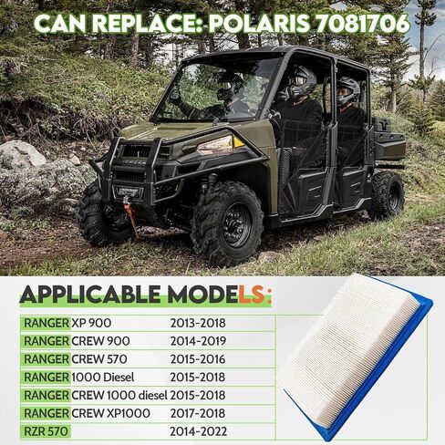 7081706 Air Filter Replacement for Polaris ATV RZR 570, Ranger 570 900 XP, Ranger Crew 570 900 1000 XP 4x4 2012 2013 2014 2015 2016 2017 2018 in Saudi Arabia