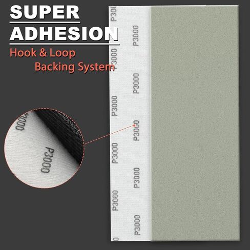 Performance Foam Sandpaper Sheets: 4Pcs, 1000 1500 2000 3000 Grit | 9 x 3.6 Inch, Wet & Dry Use for Automotive Clear Coat Repair, Ultra Fine Sand Paper for Headlight Restoration in Kuwait