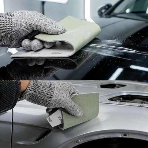 Performance Foam Sandpaper Sheets: 4Pcs, 1000 1500 2000 3000 Grit | 9 x 3.6 Inch, Wet & Dry Use for Automotive Clear Coat Repair, Ultra Fine Sand Paper for Headlight Restoration in Kuwait