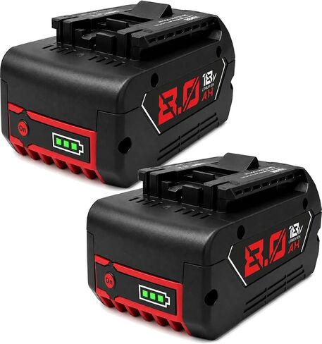 (Up to 8.0Ah 2Pack) 18V GBA18V40 Lithium Battery Replacement for Bosch 18V Battery BAT607 BAT607G BAT609 GBA18V120 GBA18V40 EXBA18V-40 High Capacity Compatible with Bosch 18V Tools in Saudi Arabia