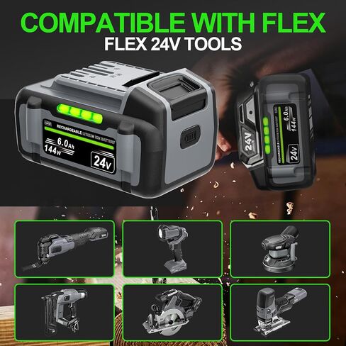 6.0Ah 24V Replacement Battery for Flex 24V Battery Compatible with Flex 24V Cordless Power Tools in Kuwait