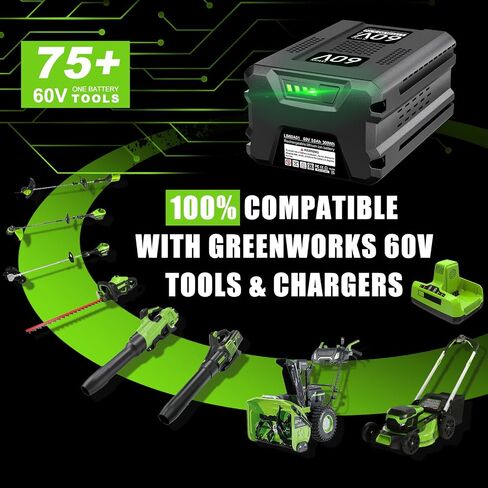 60V Replacement for Greenworks PRO 60V Battery 5.0Ah Max LB60A03 LB60A02 LB60A00, Compatible with 60V Cordless Power Tools 20352 22232 2508302, for Greenworks Battery in Kuwait