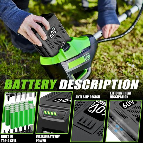 60V Replacement for Greenworks PRO 60V Battery 5.0Ah Max LB60A03 LB60A02 LB60A00, Compatible with 60V Cordless Power Tools 20352 22232 2508302, for Greenworks Battery in Kuwait