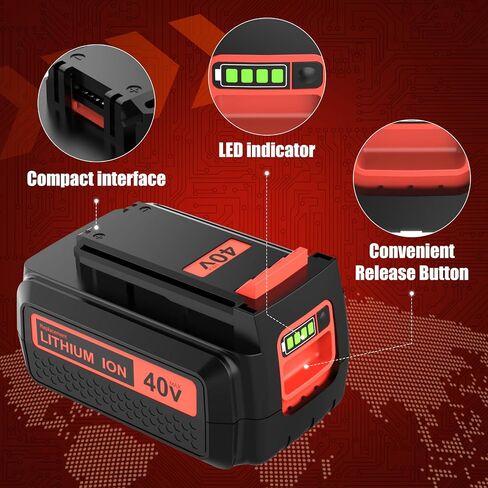 40 Volt 3.6Ah Replacement for Black and Decker 40V Battery Lithium LBX2040 LBXR36 LBXR2036 LST540 LCS1240 LBX1540 LST136W Compatible with Black Decker 40V String Trimmer Sweeper Mower Tools (1Pack) in Kuwait