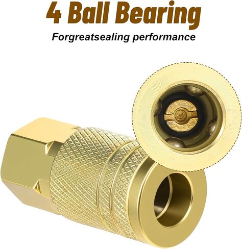 10pcs 1/4-Inch Brass air hose fittings 1/4 quick connect fittings,Brass Air Compressor Accessories Fitting,Hose Quicks Connects Fitting Basic Flow Quick Connect Airs Coupler in Kuwait