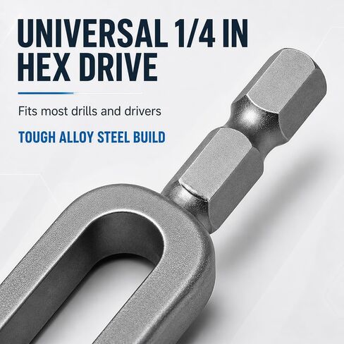 Electric Drill Wire Twisting Tool, Heavy Duty Wire Twister Attachment with 1/4" Hex Shank, Alloy Steel Wire Twisting Hook for Fencing, Rebar Tying, Cable Twisting, Construction (Alloy Steel) in Kuwait