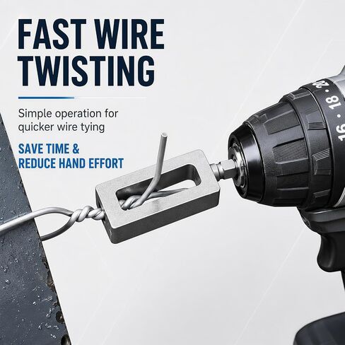 Electric Drill Wire Twisting Tool, Heavy Duty Wire Twister Attachment with 1/4" Hex Shank, Alloy Steel Wire Twisting Hook for Fencing, Rebar Tying, Cable Twisting, Construction (Alloy Steel) in Kuwait