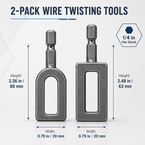 Electric Drill Wire Twisting Tool, Heavy Duty Wire Twister Attachment with 1/4" Hex Shank, Alloy Steel Wire Twisting Hook for Fencing, Rebar Tying, Cable Twisting, Construction (Alloy Steel) in Kuwait