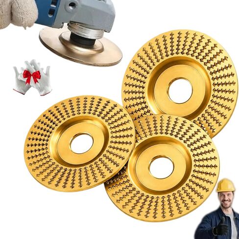 Tungsten Carbide Cutting Wheel, Angle Grinder Polishing Pad, Heavy-Duty Wood Carving Disc Set, ungsten Carbide Grinding Wheel Wood Carving for 4" & 4-1/2" Grinders (3PCS Flat Surface) in Kuwait
