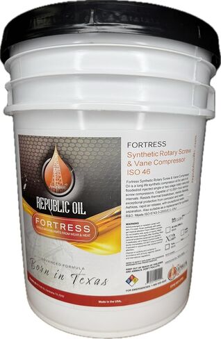Synthetic Rotary Screw/Vane ISO 46 Compressor Oil 10,000+ Hour 5G Pail Bucket | Long Life PAO | Compare to Corena S4 R 46 | Compare to Rarus 46 | Compare to HiperSYN in Kuwait