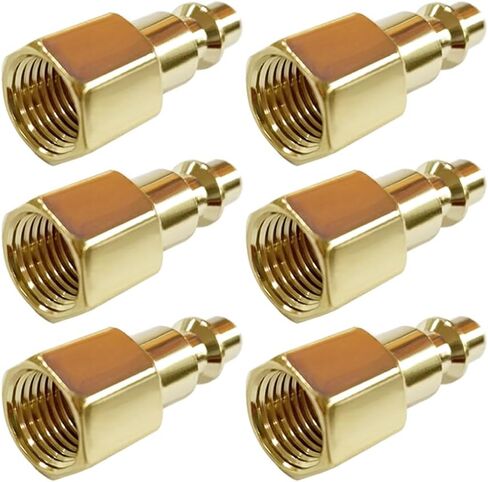 Uenede 6PCS Brass 1/8 Inch NPT Female Industrial Air Hose Quick Connect Plug Air Compressor Pneumatic Coupler Fitting Adapter in Kuwait