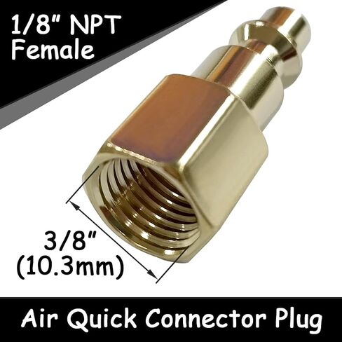 Uenede 6PCS Brass 1/8 Inch NPT Female Industrial Air Hose Quick Connect Plug Air Compressor Pneumatic Coupler Fitting Adapter in Kuwait