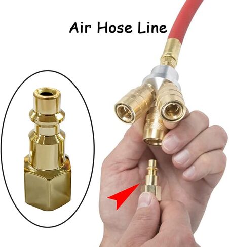 Uenede 6PCS Brass 1/8 Inch NPT Female Industrial Air Hose Quick Connect Plug Air Compressor Pneumatic Coupler Fitting Adapter in Kuwait
