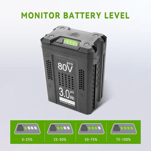 80V 3.0Ah Battery Replacement for Kobalt 80 Volt KB2580-06 KB280-06 KB480-06 KB580-06 KB680-06 Cordless Power Tools, Compatible with Kobalt 80V Charger KRC 80-06 KDC 50-06 KRC 30-06 S-L500 KRC 0280-06 in Kuwait