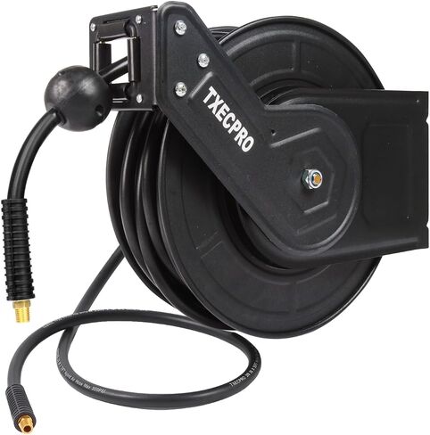 Retractable Air Hose Reel, 3/8 IN x50FT Hybrid Air Hose,Max 300 PSI, Air Compressor Hose Reel with 5 ft Lead in, Ceiling/Wall Mounted,Heavy Duty Air Tool in Kuwait