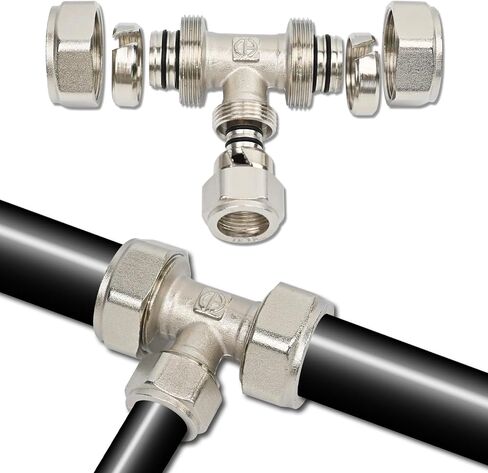 Compressed air duct Maxline M8014 Reducing Tee Fitting for 3/4-Inch x 1/2-Inch x 3/4-Inch Tubing，Compatible with RapidAir MaxLine Compressed Air Piping in Kuwait