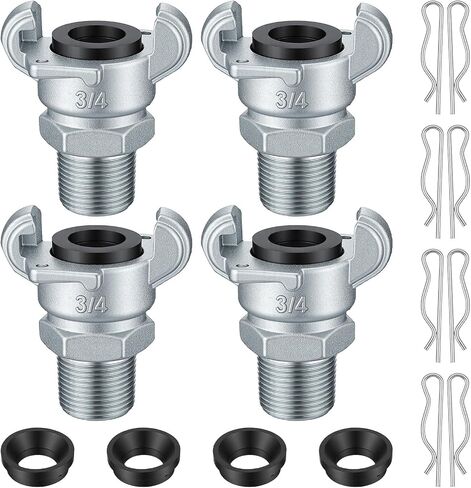 4 Sets 3/4 Inch Chicago Air Fittings Npt Iron Air Hose Fitting 2 Lug Universal Coupling for Female and Male End(Male End) in Kuwait