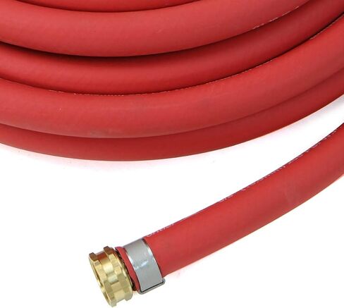 Continental (Formerly Goodyear) Heavy-Duty Rubber 3/8-Inch x 50-Ft All-Weather Rubber Air Hose, USA Made - Red in Kuwait