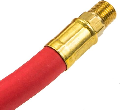 Continental (Formerly Goodyear) Heavy-Duty Rubber 3/8-Inch x 50-Ft All-Weather Rubber Air Hose, USA Made - Red in Kuwait