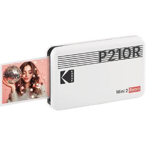KODAK Mini 2 Retro 4PASS Portable Photo Printer (2.1x3.4 inches) + 8 Sheets, Black in Saudi Arabia