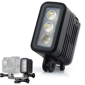 GEPULY Underwater Light Dive Light for GoPro DJI Insta360 Action Cameras | Aluminum Body,Emergency SOS Rechargeable Fill Light,Dual Battery LED Video Lightweight Night Light 164FT/50M Deep Diving in Kuwait