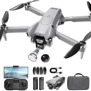 PRO Drone with Camera for Adults 4K,Brushless Motors Drone for Kids Beginners,40mins Flight Time with 2 Batteries,FPV Foldable RC Quadcopter,Toys Gifts for Teen Boys Girls, Beginner（Grey） in Kuwait