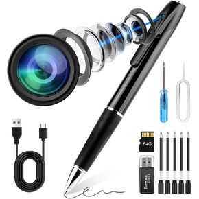 Mini Spy Camera Pen 1080P Full HD Video Recorder with 64GB Card, USB Charging, Security Surveillance Camera in Kuwait