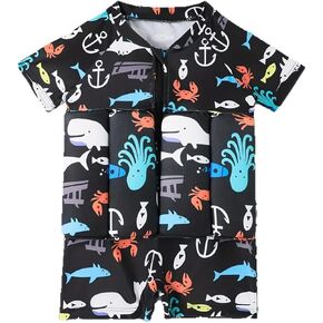 Floatie Swimsuit for Toddlers Boys Girls Floating Bathing Suit Baby Kids Float Learn to Swim Suit Floatation Beach Pool 1-6Y in Kuwait