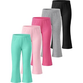 Poroka 5 Pack Toddler Girls Flare Pants Cotton Stretch Bell Bottom Leggings Pants for Girls Fall Winter Outfits 18M-5T in Kuwait