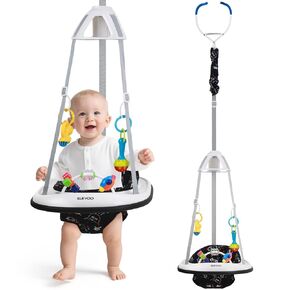 Slevoo Baby Jumper, Baby Door Jumper with Bumper, Play Tray and Two Jingle Rattles, Quiet Bear in Kuwait