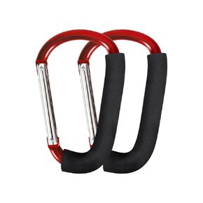 Stroller Hooks 4 Pack, 6.3" Black Baby Stroller Clips for Baby Diaper Bag, Grocery, Purse, Hanging Bags, Mommy Hook Backpack Accessories for Outdoor, Camping and Hiking, Large Carabiner Clip in Kuwait