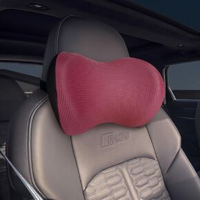 Super Comfy Car Headrest Pillow, Softness Car Pillow for Neck Pain Relief | Adjustable Strap, 100% Memory Foam & Breathable Removable Cover, Ergonomic Design - Universal Fit Car Neck Pillow(Beige, 1PC) in Saudi Arabia