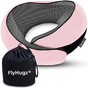 FlyHugz® Neck Travel Pillow Memory Foam Neck Pillow for Comfort on Airplane Compact and Ergonomic Design for Travel, Car Rides, and Home Use Ideal for Adults and Kids. in Kuwait