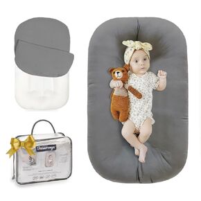 Infant Support Cushion - Baby Support Cushion for Newborn, 0-24 Months, Portable Tummy Time Mat for Home and Travel, Soft Cotton, Supervised Use, Baby Essentials Gift, Coffee(1 Cushion + 1 Cover) in Kuwait