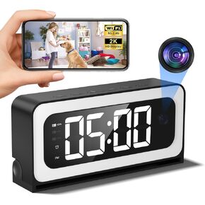 2K Alarm Clock Camera,5G&2.4G WiFi Nanny Cam Wireless Indoor Camera,Cameras for Home Security,AI Human Detection,Color Night Vision for Home/Pet in Saudi Arabia