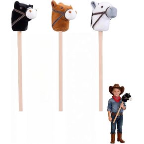 3-Piece Detachable Stick Horse Soft-Touch Plush Toy for Kid | Easy Assembly,Perfect for Cowboy Themed Party,Group Play,Family Activities and Decoration in Saudi Arabia