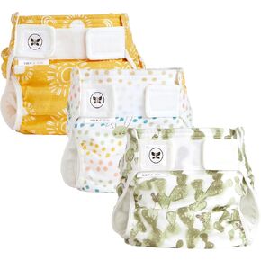 Honest Hybrid Cloth Diaper Covers with Pocket-Sling, Large (22-40 lbs), Stops Nighttime Leaks, Use with Boosties Disposable Diaper Pad or Reusable Insert, 3 Pack of Cotton Muslin Covers in Kuwait