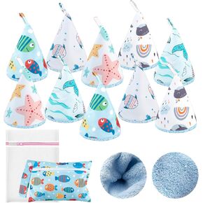 10 Pcs Coral Velvet Peepeeteepe Baby Boy with Storage Bag & Laundry Bag, Strong Water Absorption Pee Peep Teepee for Baby Boy, Reusable Pee Covers for New Parents Gift in Kuwait