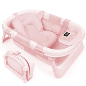 Jool Baby Foldable Baby Bathtub – Portable for Travel – Thermometer (Sage) | Grows With Baby Through Every Stage - Folds Flat for Compact Storage – Perfect for Apartments & Families On the Go in Saudi Arabia