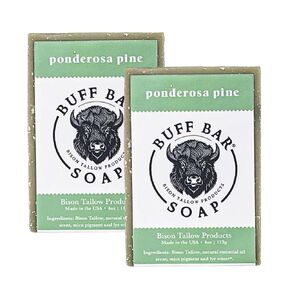 Big Crazy Buffalo Unscented Bison Tallow Buff Soap Bar (2 Pack) | Gentle Cleanser, Sensitive Skin, Face & Body Wash, Non-Stripping, Natural, No Dyes, Chemicals, Fragrances, Preservatives in Kuwait