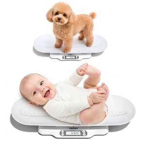 Digital Baby Scale with Removable Tray, 66 lbs | Newborns & toddlers weighing, puppy & cat friendly, curved design, intelligent hold function, accurate to 2g in Kuwait