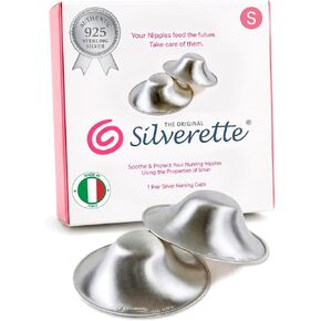 Silverette® The Original Silver Nursing Cups, Nipple Covers for Breastfeeding Essentials, Pure 925 Silver Nipple Shields in Kuwait