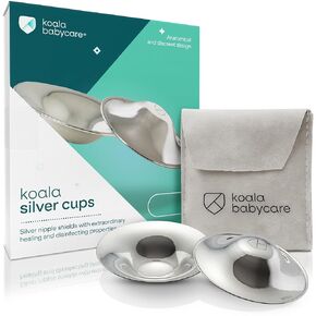 Koala Babycare The Original Silver Nursing Cups - Nipple Shields for Breastfeeding Newborn - Breastfeeding Essentials - Protect and Soothe - Tri-Laminate Silver - Standard Size in Saudi Arabia
