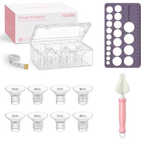 Nuliie 5-in-1 Flange Sizing Kit 12/14/16/18/20mm for 24mm Flange/Shield of Most Pumps, 10PCS Silicone Flange Inserts to Boost Pumping Efficiency & Comfort, BPA-Free Pump Essential for Moms in Saudi Arabia
